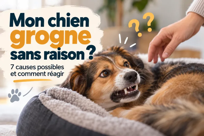 Mon chien grogne sans raison : 7 causes possibles et comment réagir